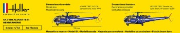 Heller 1:72 56286 STARTER KIT SA 316 Alouette III Gendarmerie