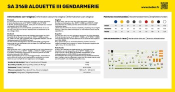 Heller 1:72 56286 STARTER KIT SA 316 Alouette III Gendarmerie