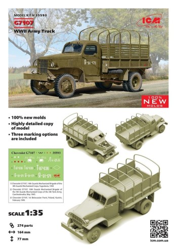 ICM 1:35 35593 G7107, WWII Army Truck (100% new molds)