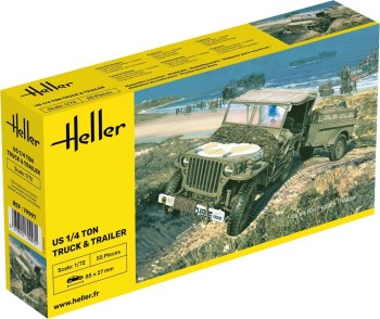 Heller 1:72 79997 US 1/4 Ton Truck & Trailer