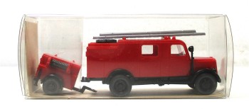 Modellauto H0 LKW Wiking Opel Blitz 39 LF 8 mit Hänger Feuerwehr OVP