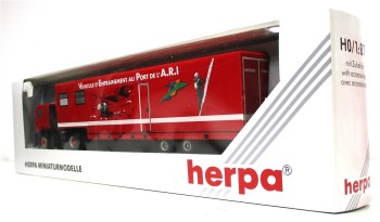 Modellauto H0 1/87 Herpa 142786 Iveco Übungsauflieger FW Frankreich