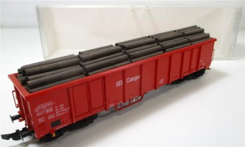 Spur H0 Fleischmann 5284K Hochbordwagen Eanos-x Holzladung DB Cargo OVP (1351h)