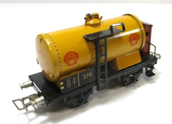 Märklin H0 374 Kesselwagen mit Bremserhaus Shell Blech ohne OVP (1653h)