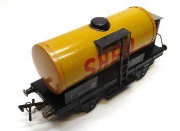 Spur 0 Fleischmann 485 Tankwagen Shell Bremserhaus gelb / rot o.OVP (4202h)