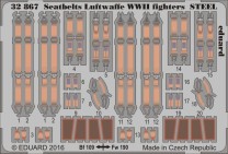 Eduard Accessories 1:32 32867 Seatbelts Luftwaffe WWII fighters STEEL