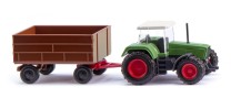 Wiking 096004 Fendt Favorit Traktor mit Anhänger Spur N 1:160