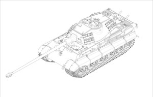 Trumpeter 1:72 7161 German King Tiger(Porsche turret)w.105mm kWh L/68