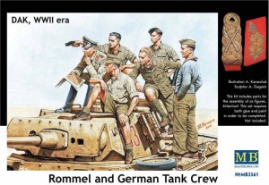 Master Box Ltd. 1:35 MB3561 Rommel & German tank crew, DAK, WWII era