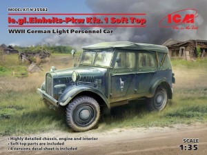 ICM 1:35 35582 le.gl.Einheitz-Pkw Kfz.1 Soft Top,WWII German Light Personnel Car