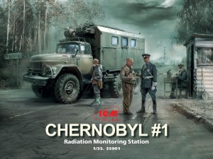 ICM 1:35 35901 Chernobyl1.Radiation Monitoring Stat(ZiL-131KShM truck&5figu&diorambase w.backgr