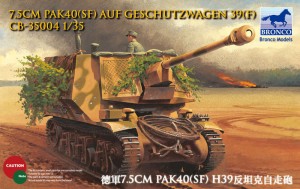 Bronco Models 1:35 CB35004 7.5cm Pak40(Sf) auf Geschutzwagen 39H(f)