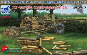 Bronco Models 1:35 CB35168 OQF 6 PDR Anti-Tank Mk.IV on Carriage MK.III(Airborna) w/Crew