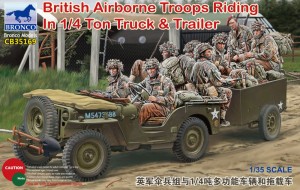 Bronco Models 1:35 CB35169 British Airborne Troops Riding In 1/4Ton Truck & Trailer