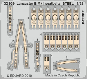 Eduard Accessories 1:32 Lancaster B Mk.I seatbelts STEEL f.HKM