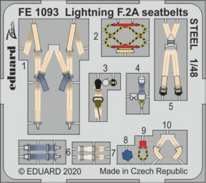 Eduard Accessories 1:48 FE1093 Lightning F.2A seatbelts STEEL for Airfix