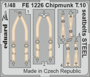 Eduard Accessories 1:48 FE1226 Chipmunk T.10 seatbelts STEEL for AIRFIX