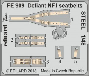 Eduard Accessories 1:48 FE909 Defiant NF.I seatbelts STEEL f.Airfix