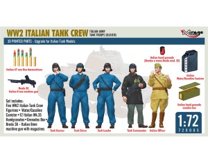 Mirage Hobby 1:72 720005 WW2 ITALIAN TANK CREW WITH EQUIPMENT