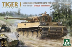 Takom 1:35 TAK2202 TIGER I Sd.Kfz.181 Pz.Kpfw.VI Ausf.E EARLY-PRODUCTION MODEL WITH STEEL WHEELS w/Zimmerit Groppe Fehrmann