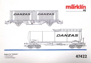 Spur H0 Märklin 47422 Wagen-Set Danzas 1 Kessel/1Container OVP (3035h)