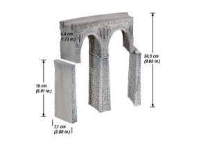 NOCH H0 58664 Bruchstein-Viadukt, gebogen, Radius R1 (360 mm, 30°)