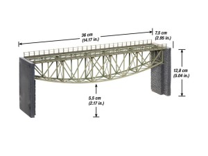 NOCH H0 67027 Fischbauchbrücke, mit Brückenköpfen