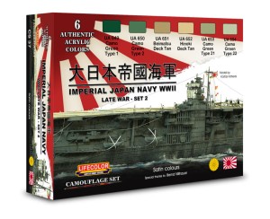 Lifecolor  CS37 Imperial Japan Navy WWII, Late War, Set N. 2 6 x 22 ml