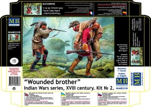 Master Box Ltd. 1:35 35210 Wounded brother. Indian Wars series, XVIII century. Kit No. 2