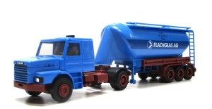 Modellauto 1/87 H0 LKW Scania Hauber Soda-Silo Flachglas AG ohne OVP (021/19)