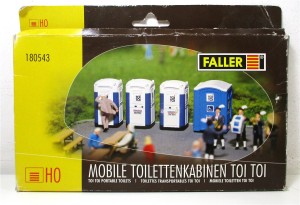 Spur H0 Faller 180543 Mobile Toilettenkabinen Toi Toi Toi OVP (1763h)