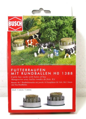 Busch H0 1388 Futterrauffen mit Rundballen OVP (1771h)