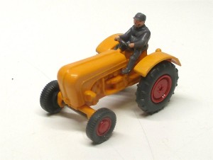 Wiking H0 1/87 Traktor mit Fahrer orange Modell o. OVP 