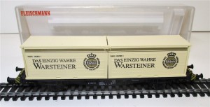 Spur H0 Fleischmann 92 5232K Containerwagen 2x20ft Warsteiner KKK OVP (902H)