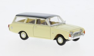 Brekina 19477 Ford Taunus P3 Turnier, beige/dunkelgrau, 1964, 1:87