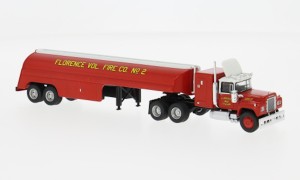 Brekina 85812 Mack RS 700 Tank-SZ, 1966, Florence Vol. Fire Co., 1:87