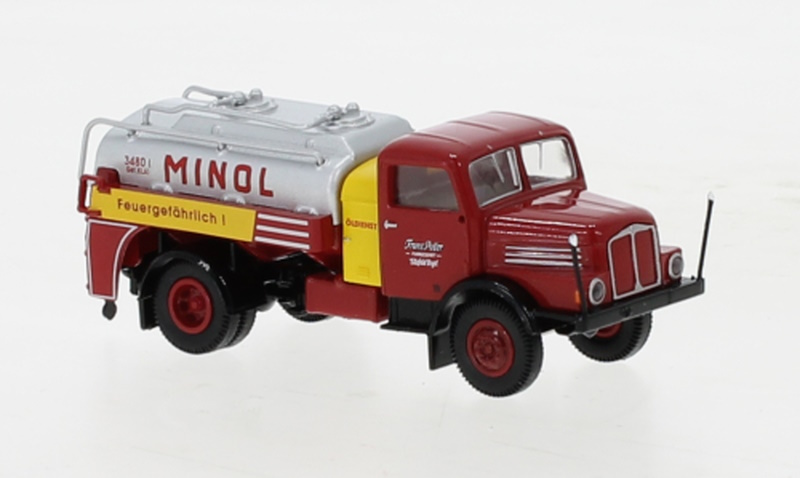 Brekina H0 1/87 71476 IFA S 4000-1 Tankwagen 1960, Franz Poller - Minol ...