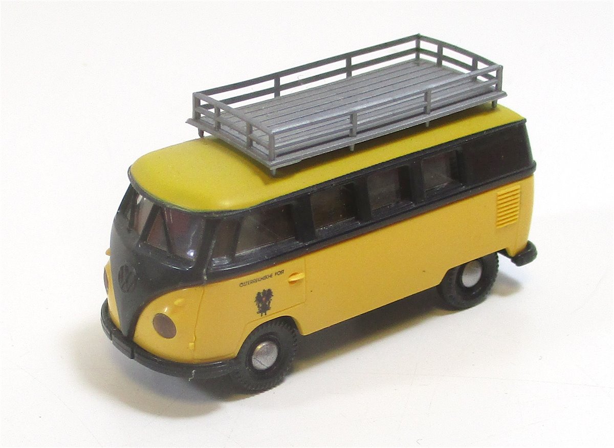 Brekina H0 1 87 Vw T1 Bus Schwarz Gelb M. Dachträger O.ovp-a091-105-23